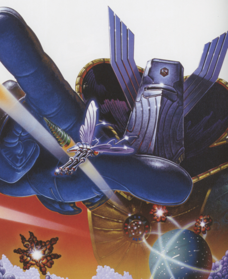 Interior manual art for Yar's Revenge (2600) by Hiro Kimura.