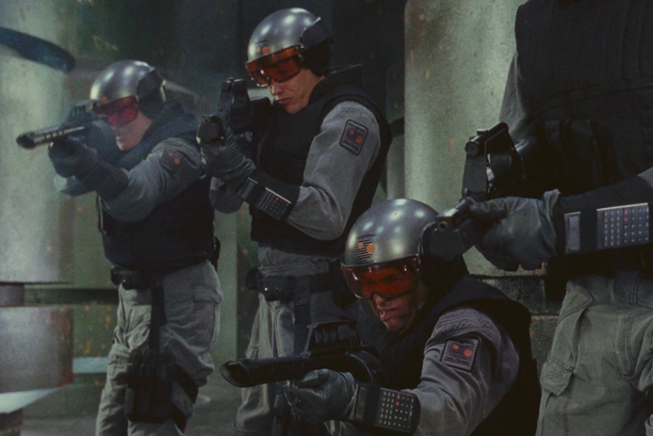 <p>The colony’s military personnel with the Federal Colonies logo well-represented on patches and helmets.</p>