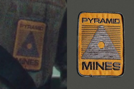 <p><strong>Figure 2.3</strong> Details of the Pyramid Mines logo can be seen in this original costume prop patch from the film.</p>