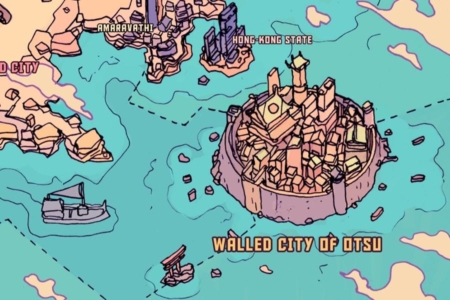 <p><strong>Figure 1.1</strong> The “Walled City of Otsu” is the center of power for the Red Sun Empire and Murakami Systems.</p>
