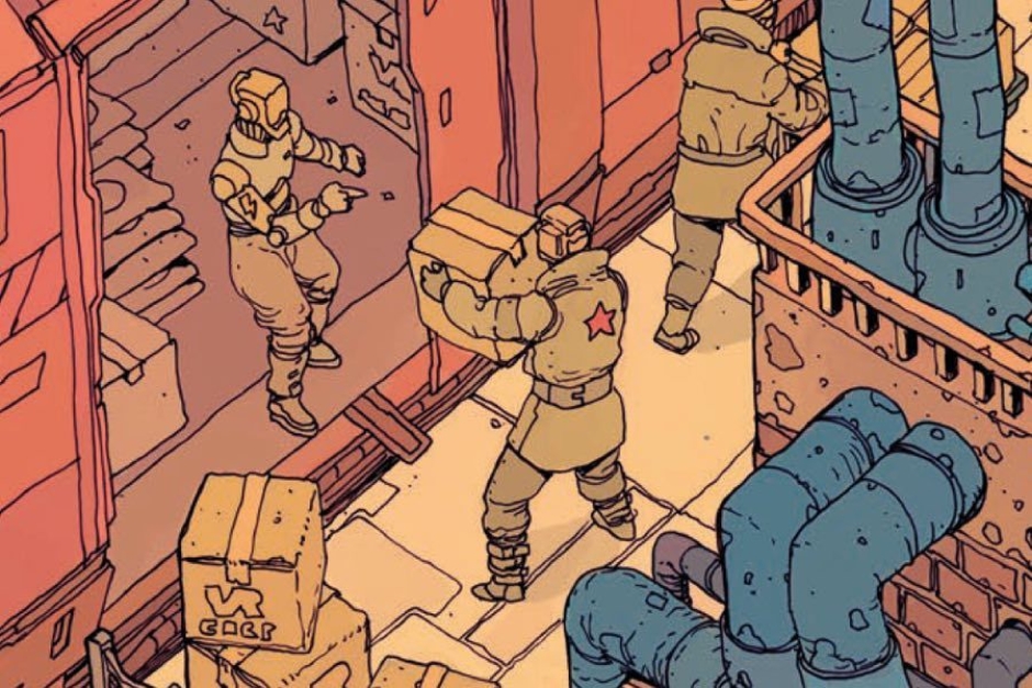 <p><strong>Figure 3.6</strong> Robots delivering products to the EFF bear the lightning bolt, indicating their citizenship in the Robotic Union.</p>