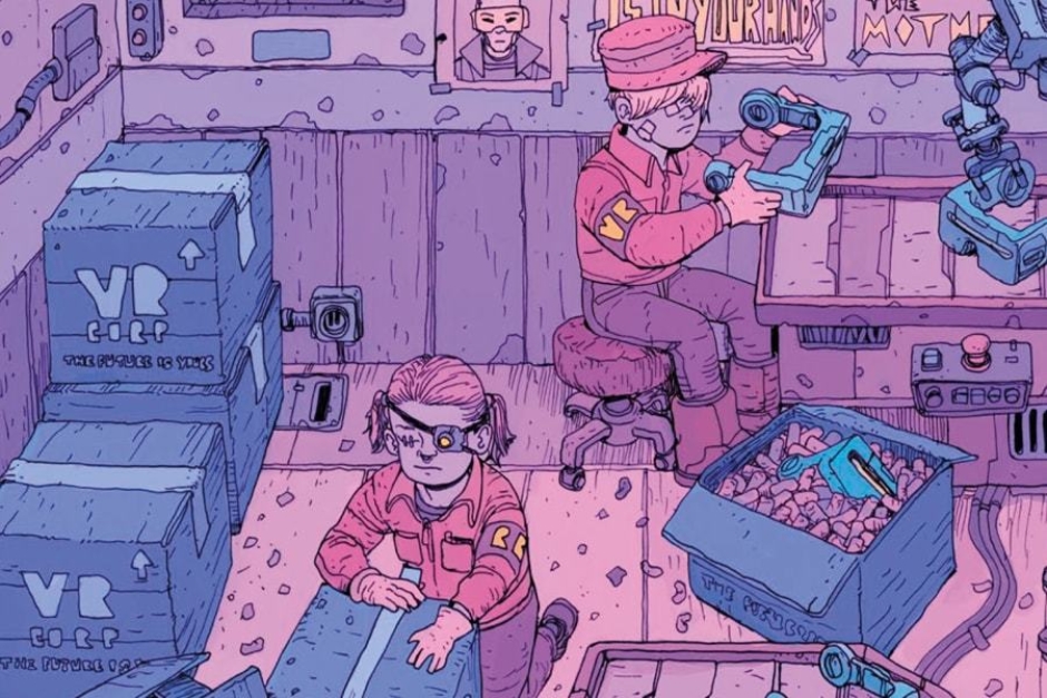 <p><strong>Figure 2.2</strong> Child laborers wear the VR monogram on armbands, and the VR Corp stacked logotype can be seen on product packaging.</p>